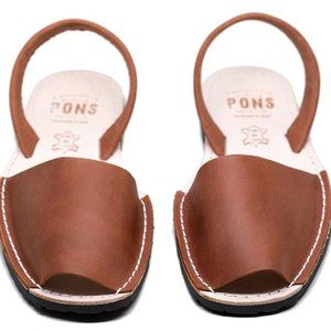 Pons Avarcas brown leather sandals 9 39 NEW in box